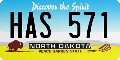 ND license plate HAS571