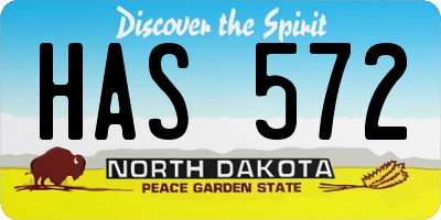 ND license plate HAS572