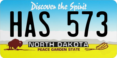 ND license plate HAS573