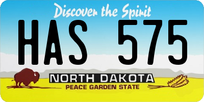 ND license plate HAS575