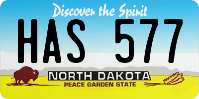 ND license plate HAS577