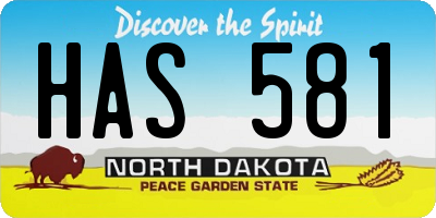 ND license plate HAS581