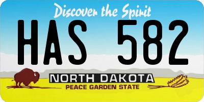 ND license plate HAS582