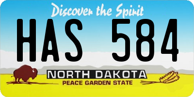 ND license plate HAS584