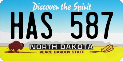 ND license plate HAS587