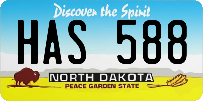 ND license plate HAS588