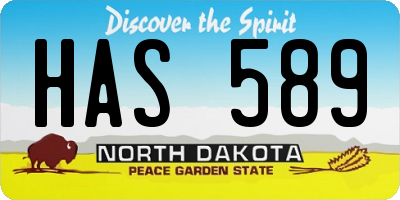 ND license plate HAS589