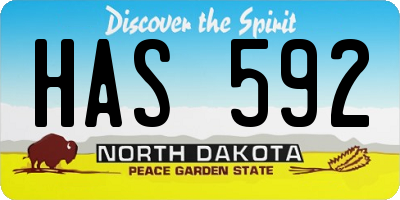 ND license plate HAS592