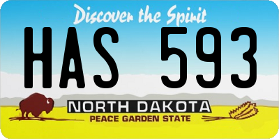 ND license plate HAS593