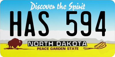 ND license plate HAS594