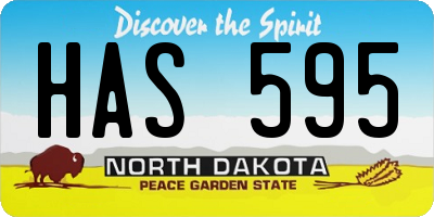 ND license plate HAS595