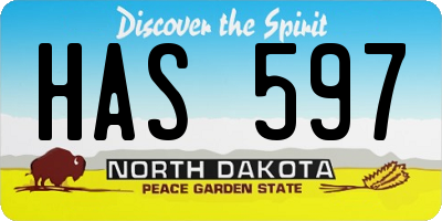 ND license plate HAS597