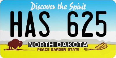 ND license plate HAS625