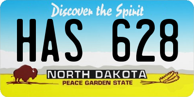 ND license plate HAS628