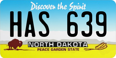 ND license plate HAS639