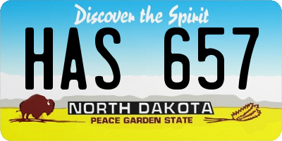 ND license plate HAS657