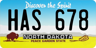ND license plate HAS678
