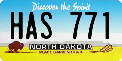 ND license plate HAS771