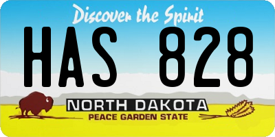 ND license plate HAS828