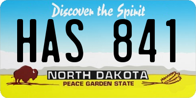 ND license plate HAS841