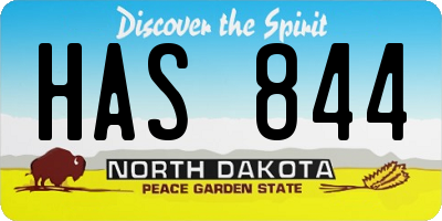 ND license plate HAS844