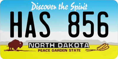 ND license plate HAS856