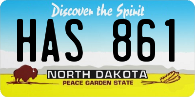 ND license plate HAS861