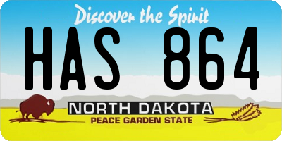 ND license plate HAS864