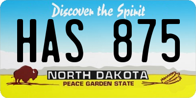 ND license plate HAS875