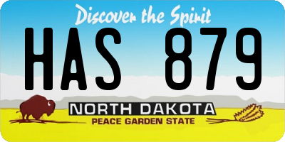 ND license plate HAS879