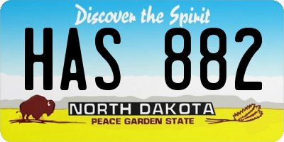 ND license plate HAS882