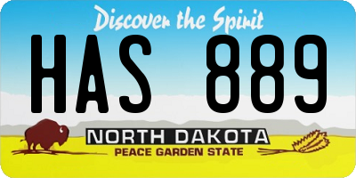 ND license plate HAS889