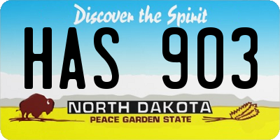 ND license plate HAS903