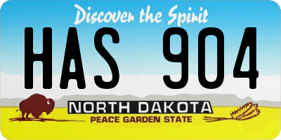 ND license plate HAS904