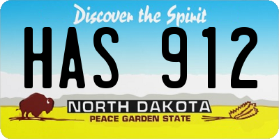 ND license plate HAS912