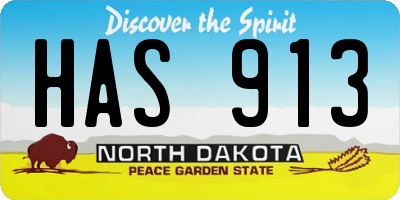 ND license plate HAS913