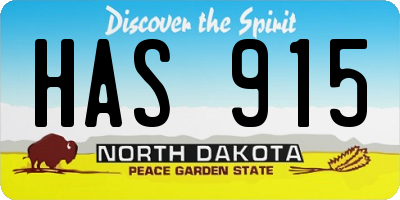 ND license plate HAS915