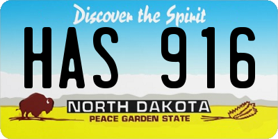 ND license plate HAS916