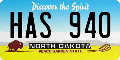 ND license plate HAS940