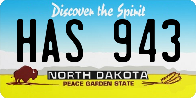 ND license plate HAS943