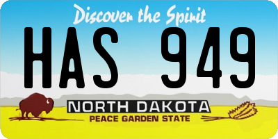 ND license plate HAS949