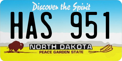 ND license plate HAS951