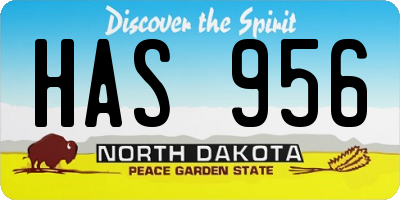 ND license plate HAS956