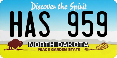 ND license plate HAS959