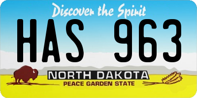 ND license plate HAS963