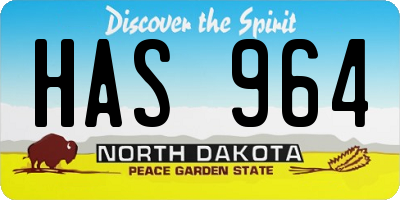 ND license plate HAS964