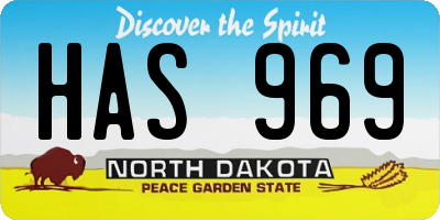 ND license plate HAS969