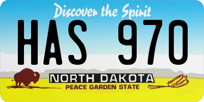 ND license plate HAS970