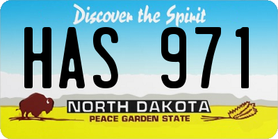 ND license plate HAS971