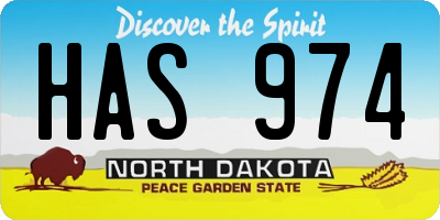 ND license plate HAS974